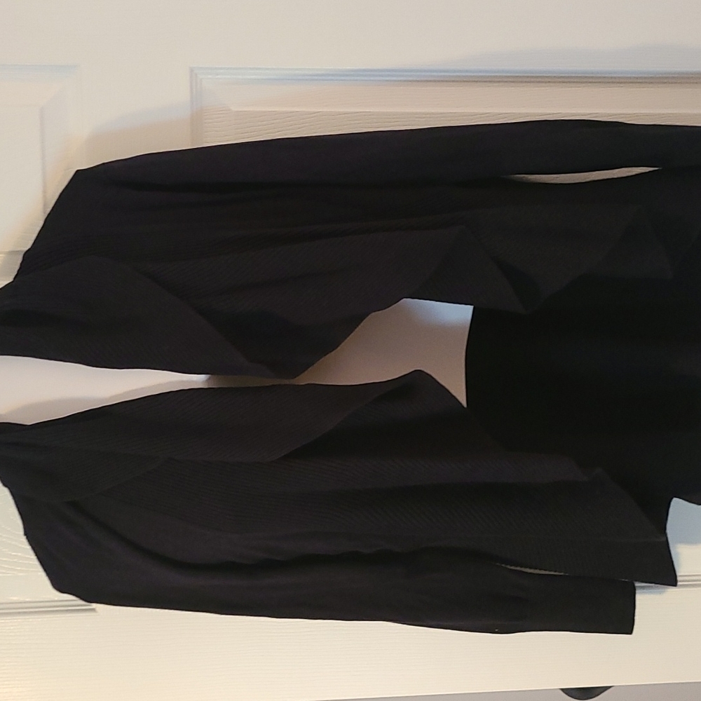 Express open front cardigan with ribbed trim